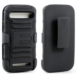 ZTE Warp Sync N9515 Armor shell Holster Combo Belt Clip (Black)